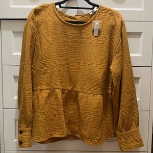 NWT Cotton Gauze Madewell Long Sleeve Top MB990